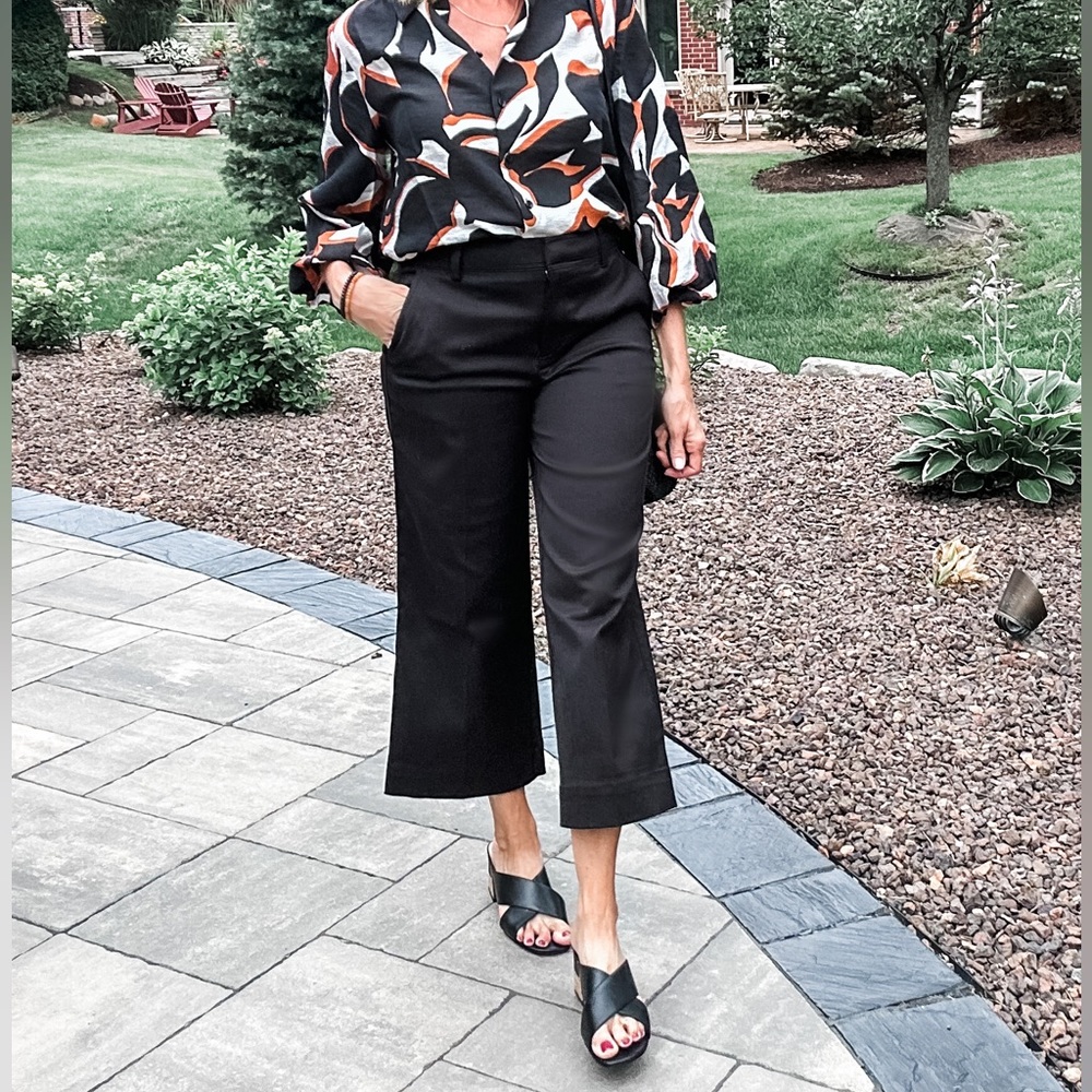 Twill High Rise Wide Leg Crops - NWT